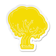 cartoon sticker of a green tree