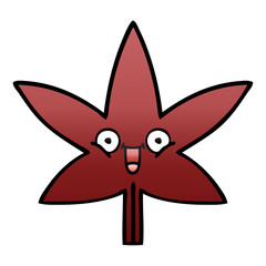 gradient shaded cartoon autumnal leaf