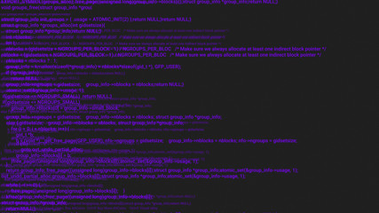 Purple screen coding hacker concept animation with glitch. Programming code typing error. Big data and Internet cyber attack. Programming code abstract. Blockchain concept, computer digital code
