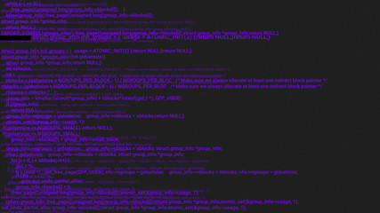 Purple screen coding hacker concept animation with glitch. Programming code typing error. Big data and Internet cyber attack. Programming code abstract. Blockchain concept, computer digital code