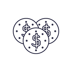 coins dollar isolated icon