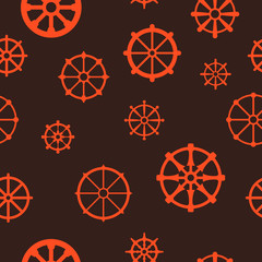 Seamless pattern with dharmachakra hinduism symbols