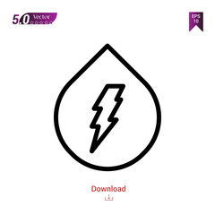 Outline water-energy icon isolated on white background. ecology icons Graphic design, mobile application, logo, user interface. Editable stroke. EPS10 format vector illustration