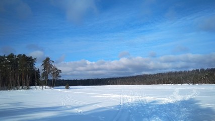 зима, озеро