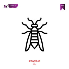 Outline wasp icon isolated on white background. insect icons. Graphic design, mobile application, logo, user interface. Editable stroke. EPS10 format vector illustration