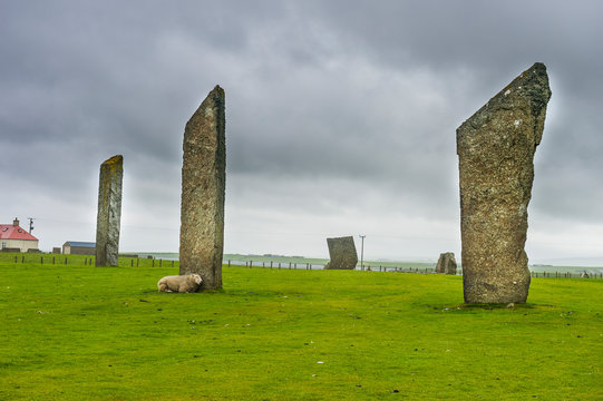 United Kingdom, Scotland, Orkney Islands, Mainland, Standing Stones of Stenness, UNESCO world heritage sight