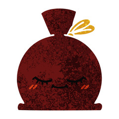 retro illustration style cartoon sack