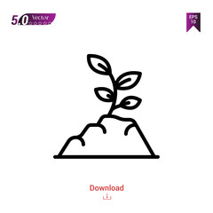 Outline sprout ecology icon isolated on white background. ecology icons Graphic design, mobile application, logo, user interface. Editable stroke. EPS10 format vector illustration