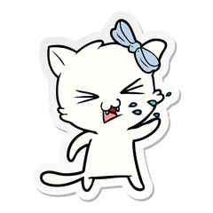 sticker of a cartoon cat
