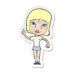 sticker of a cartoon woman with idea