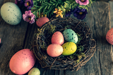 Obraz na płótnie Canvas Easter with eggs