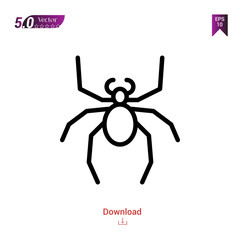 Outline spider icon isolated on white background. insect icons. Graphic design, mobile application, logo, user interface. Editable stroke. EPS10 format vector illustration