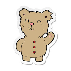 sticker of a cartoon teddy bear