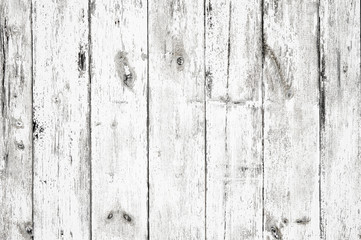 Rustic painted wood wall or floor. Rough wooden planks. Peeling white paint with light neutral flat faded tones