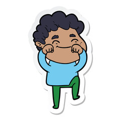 sticker of a cartoon friendly man