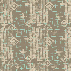 Tie Dye Japanese Geometric Summer Seamless Pattern. Geo Wabi Sabi Traditional Kimono Print. Boho Tie Dye Native Batik. Scribble Cartoon Doodle Craft Texture. Scribble Craft Doodle Seamless Collage