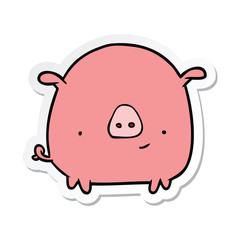 sticker of a cartoon pig