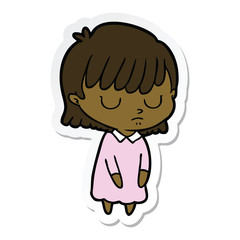 sticker of a cartoon woman