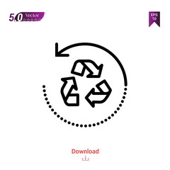 Outline recycling icon isolated on white background. ecology icons Graphic design, mobile application, logo, user interface. Editable stroke. EPS10 format vector illustration