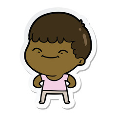 Obraz premium sticker of a cartoon happy boy