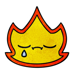 retro grunge texture cartoon fire
