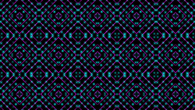 Animated light shinning pink and blue dots and stars shapes. bright shinning colored dots and stars with 3D camera movement. Abstract background with neon and stars and dots effect.