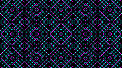 Animated light shinning pink and blue dots and stars shapes. bright shinning colored dots and stars with 3D camera movement. Abstract background with neon and stars and dots effect.