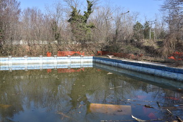 Triest, Italien, Hotel, Freibad, Bad, Liegewiese, Becken, Schwimmbecken, 50 m, 50-m-Becken,...