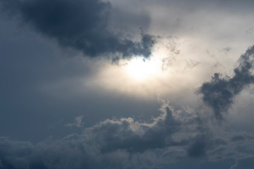 Obraz premium Summer clouds at sunset after storm