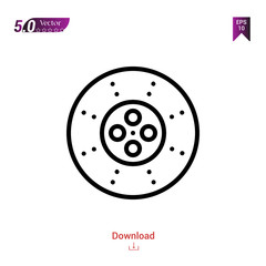 Outline break car icon isolated on white background. Line pictogram. Graphic design, mobile application,  car parts icons, user interface. Editable stroke. EPS10 format vector illustration