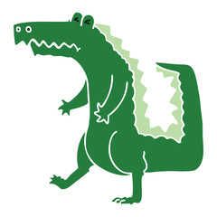 quirky hand drawn cartoon crocodile