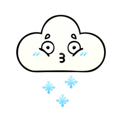 gradient shaded cartoon snow cloud