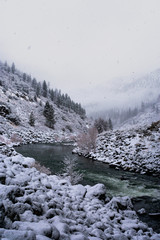 Winding River In Snowy Mountains