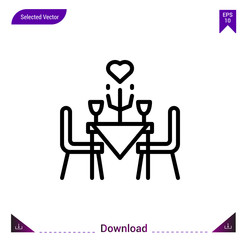 dinner vector icon. Best modern, simple, isolated, flat icon for website design or mobile applications, UI / UX design vector format