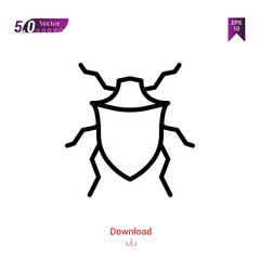 Outline beetle icon isolated on white background. insect icons. Graphic design, mobile application, logo, user interface. Editable stroke. EPS10 format vector illustration