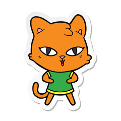 sticker of a cartoon cat