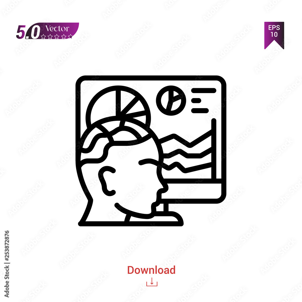 Poster data-analysis isolated on white background. line pictogram. graphic design, mobile application, arti