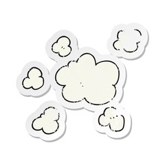 retro distressed sticker of a cartoon steam clouds