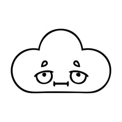 line drawing cartoon white cloud