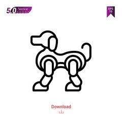 Outline robot icon isolated on white background. Line pictogram. Graphic design, mobile application, artificial intelligence icons, user interface. Editable stroke. EPS10 format vector illustration