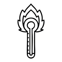 line drawing cartoon glass thermometer