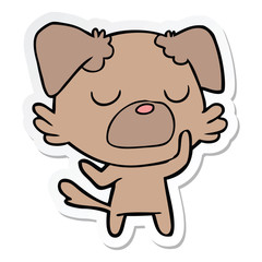 sticker of a cartoon dog