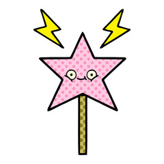 comic book style cartoon magic wand