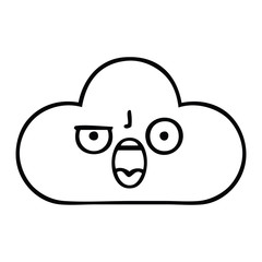 line drawing cartoon snow cloud