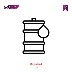 Outline barrel ecology  icon isolated on white background. ecology icons Graphic design, mobile application, logo, user interface. Editable stroke. EPS10 format vector illustration