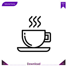 coffee-cup vector icon. Best modern, simple, isolated, flat icon for website design or mobile applications, UI / UX design vector format