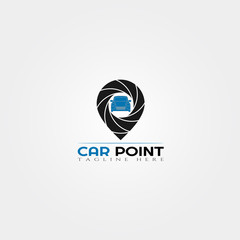 Car point icon template,creative vector logo design,illustration element