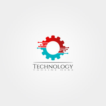 Technology icon template, creative vector logo design, illustration element.