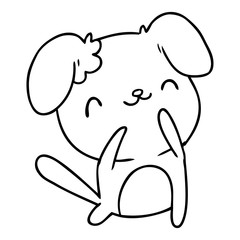 line drawing kawaii of a cute dog