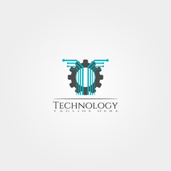 Technology icon template, creative vector logo design, illustration element.